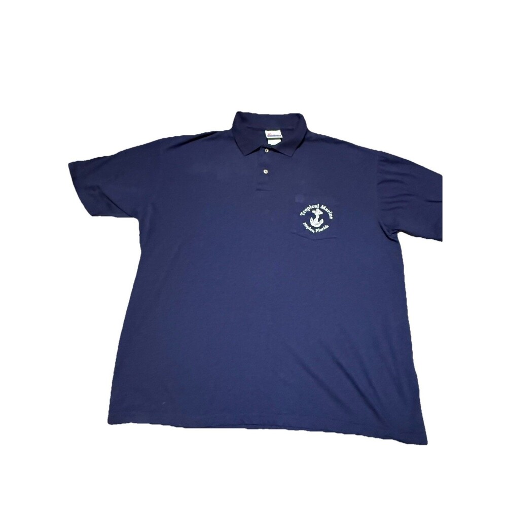 Men’s Hanes Active Wear Navy Blue Polo Shirt XL
